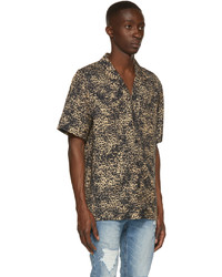 Ksubi Brown Black Jungle Resort Short Sleeve Shirt