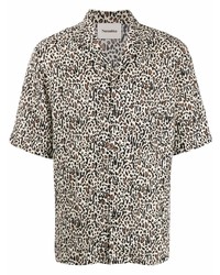 Nanushka Leopard Print Pliss Shirt
