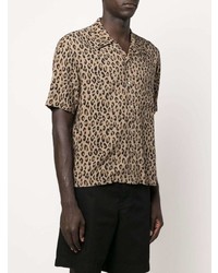 Palm Angels Leopard Print Short Sleeve Shirt