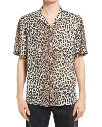 AllSaints Reserve Slim Fit Animal Print Button Up Shirt