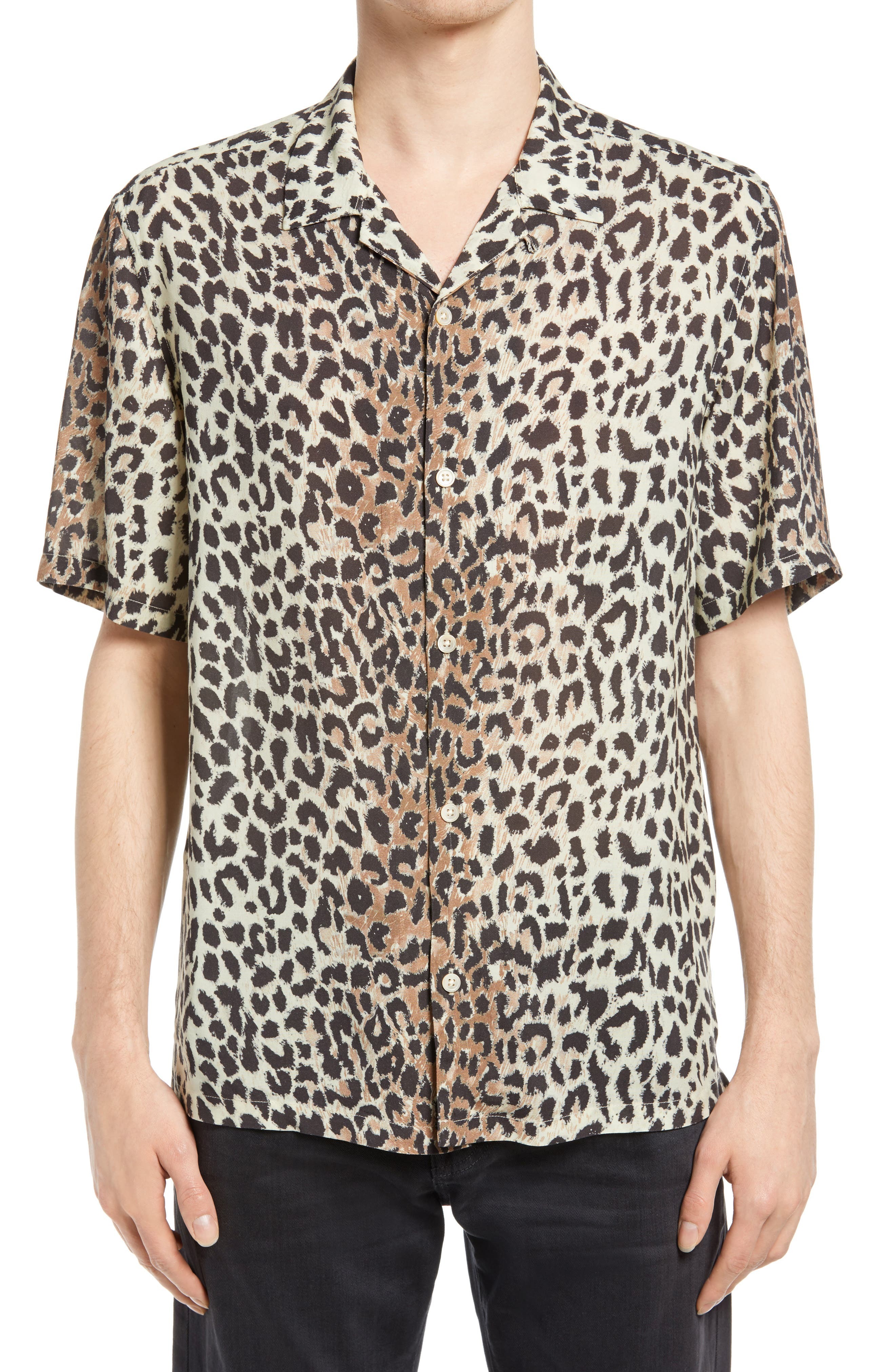 AllSaints Reserve Slim Fit Animal Print Button Up Shirt, $83 ...