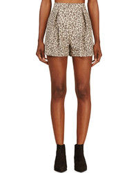 Beige Leopard Shorts