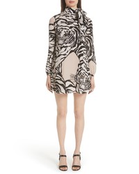 Valentino Leopard Print Silk Shift Dress