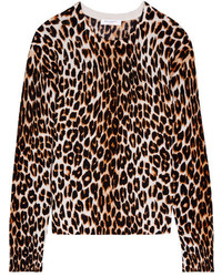 Beige Leopard Silk Sweater