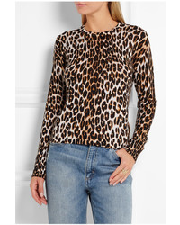 Equipment Shirley Leopard Print Silk And Cashmere Blend Sweater Leopard Print