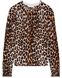 Equipment Shirley Leopard Print Silk And Cashmere Blend Sweater Leopard Print