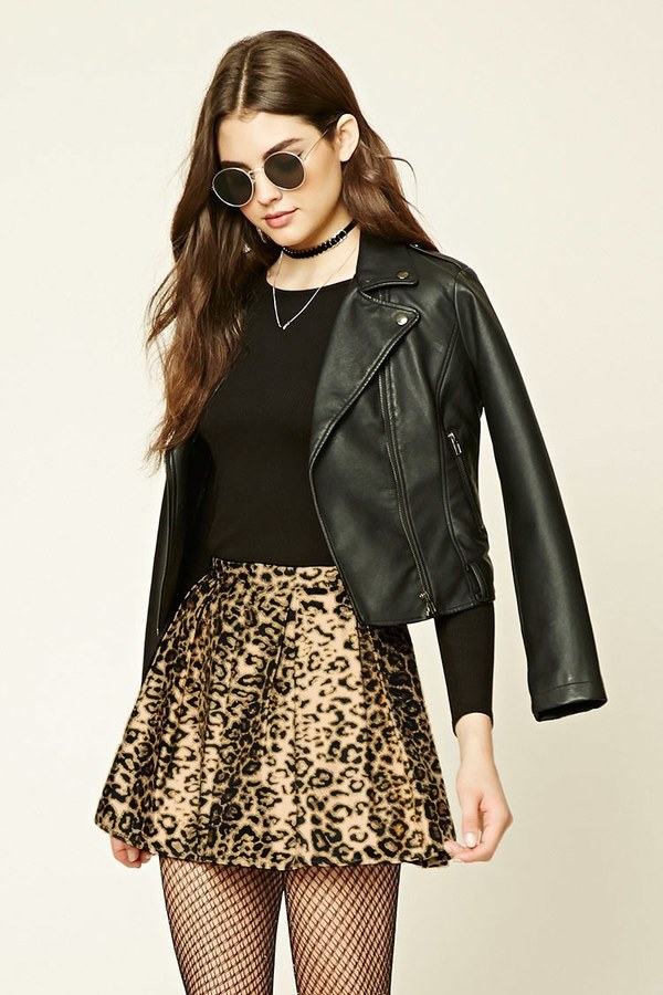 Forever 21 Pleated Leopard Print Skirt, $14 | Forever 21 | Lookastic
