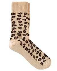 Beige Leopard Socks