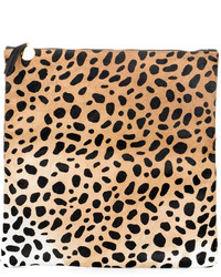 Clare Vivier Foldover Natural Leopard Hair On