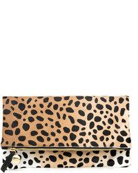Clare Vivier Foldover Natural Leopard Hair On