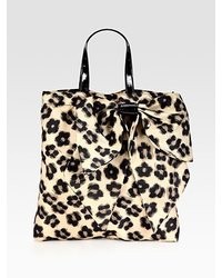 RED Valentino Leopard Print Nylon Tote Bag