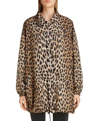 Balenciaga Oversize Leopard Print Nylon Windbreaker