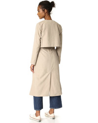 Cupcakes And Cashmere Alani Sueded Double Lapel Trench Coat