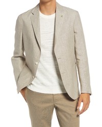 Ted Baker London Fit Solid Linen Blazer In Tan At Nordstrom