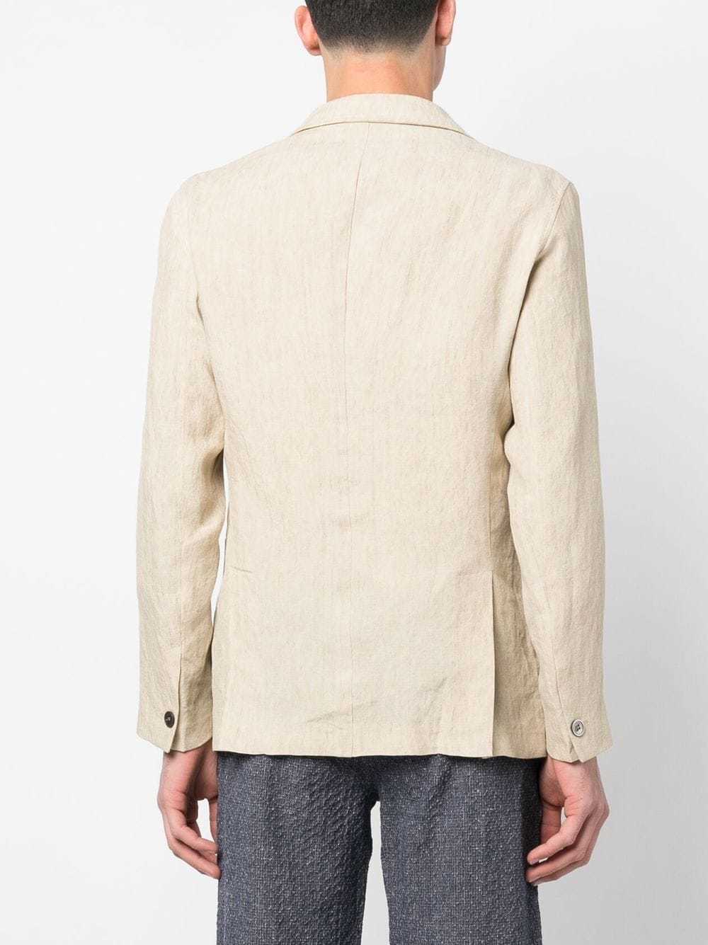 Emporio Armani Single Breasted Linen Blazer, $684 | farfetch.com ...