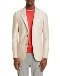 Eleventy Trim Fit Solid Linen Cotton Sport Coat
