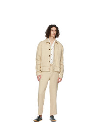 King and Tuckfield Beige Loose Chino Trousers