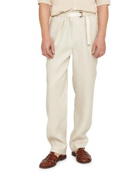 Agnona Linen Twill Pants In Ice At Nordstrom