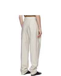 Lemaire Off White Pleated Military Chino Trousers