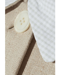 Carven Seersucker Cotton Trimmed Linen Coat