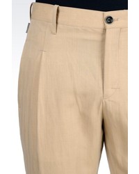 Armani Collezioni Casual Trousers In Linen And Wool