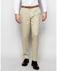 Asos Brand Skinny Suit Pants In Linen Mix