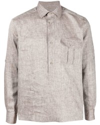 Corneliani Long Sleeve Linen Flax Shirt