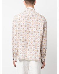 PENINSULA SWIMWEA R Abstract Pattern Linen Shirt
