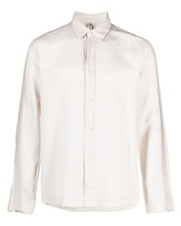 Transit Ribbed Trim Cotton Linen Shirt