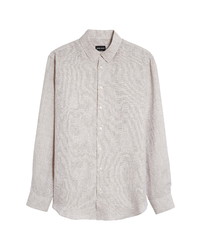 Giorgio Armani Slim Fit Long Sleeve Linen Button Up Shirt