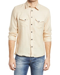 Billy Reid Standard Western Button Up Linen Shirt