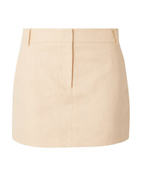 Beige Linen Mini Skirt