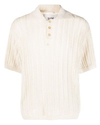 Bode Open Knit Linen Polo Shirt