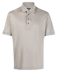 Zegna Short Sleeve Linen Polo Shirt
