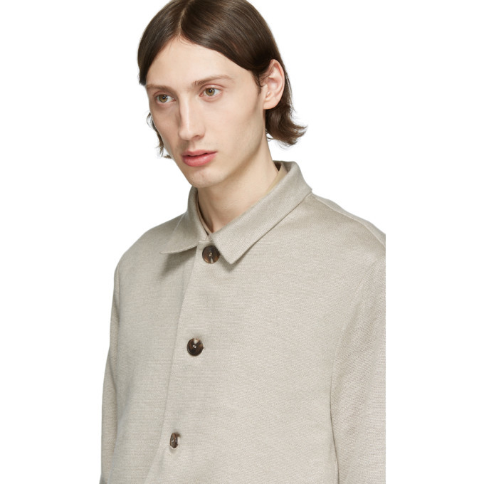 Harris Wharf London Beige Linen Overshirt Jacket, $165 | SSENSE | Lookastic