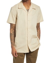 Treasure & Bond Short Sleeve Linen Cotton Button Up Camp Shirt