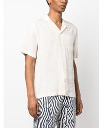 Frescobol Carioca Spread Collar Linen Shirt
