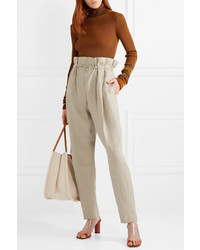 Acne Studios Paoli Pleated Linen Tapered Pants