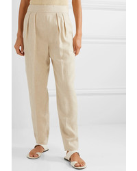 Theory Pleated Linen Tapered Pants