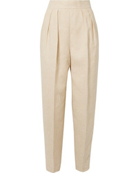 Theory Pleated Linen Tapered Pants