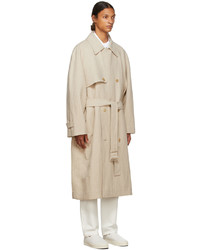 The Row Beige Linen Omar Trench Coat