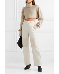 TRE by Natalie Ratabesi The Missy Two Tone Linen And Cotton Blend Wide Leg Pants