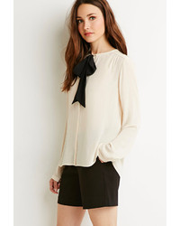 Forever 21 Contemporary Bow Neck Blouse