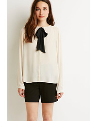 Forever 21 Contemporary Bow Neck Blouse