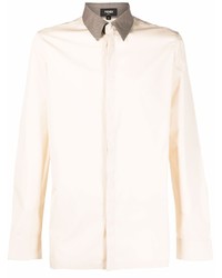 Fendi Contrasting Collar Long Sleeve Shirt