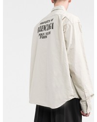 Balenciaga Logo Print Long Sleeved Shirt