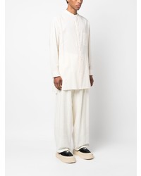 Yohji Yamamoto Long Cotton Band Collar Shirt