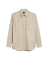 Fendi Long Sleeve Button Up Shirt In Light Grey At Nordstrom