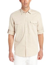 Cubavera Long Sleeve Two Pocket Shirt With Roll Up Sleeves