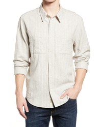 Madewell Perfect Long Sleeve Hemp Cotton Shirt In Light Graphite At Nordstrom